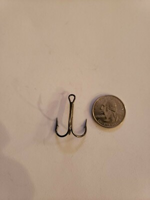 Eagle Claw #L374BP Treble Size 1 Black Platinum QTY 25
