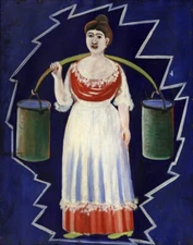 stunning  oil  painting  handpainted on canvas-Woman with buckets