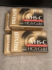 Maxell VHS-C TC-30 HGX-GOLD Premium High Grade Video Tapes 4 Pack Sealed New