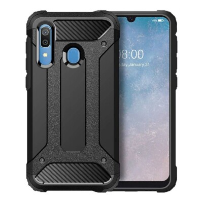 Für Samsung Galaxy A40 - Outdoor Etui ARMOR SchutzHülle HandyTasche Case SCHWARZ