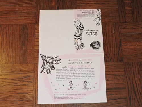 Vintage Rosemary Clooney Jules Podell Copacabana NY Promo Versandtasche Programm 1950er - Bild 13 von 14