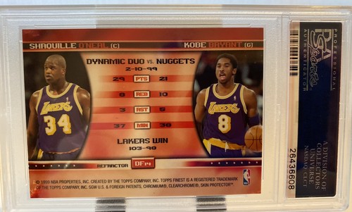 1999 Finest Double Feature K Bryant/S O'Neal non-ref/ref with coating #14 MINT 9 - Picture 3 of 3