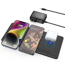 Wireless Charging Pad, ZealSound Ultra-Slim Triple Wireless Charger Station