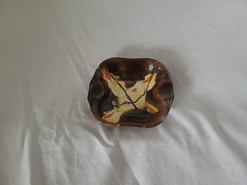 Vintage deutscher brauner Keramik Aschenbecher 9,5 cm - Bild 3 von 6