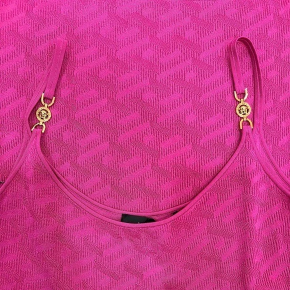 VERSACE MEDUSA 95 LA GRECA MINI ABITO IN ROSA IT:40