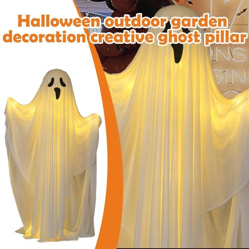 Decorazioni Halloween da Esterno 2 Fantasmi in Tessuto Bianco Luminoso Perfetto per Festa} - Foto 14 di 18