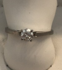 WR16 A14 14 Kt White Gold .30 ct. Round Solitaire Diamond Engagement Ring