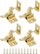 Brass Heavy Duty Elbow Latch Cabinet Door/Window Catch, 4 Pack Elbow Latches wit