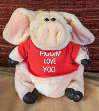 PIGGIN' - PIGGIN' LOVE YOU - PIG - SOFT PLUSH TOY - 2002 - DAVID CORBRIDGE - 5"