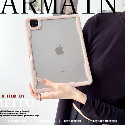 For iPad 5th 6th Gen 9.7'' Mini (A17 Pro) Acrylic Clear Case With Pencil Holder