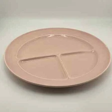 Luray Pastels Grille Divided Plate Sharon Pink Lu-Ray T.S.&T. 1950