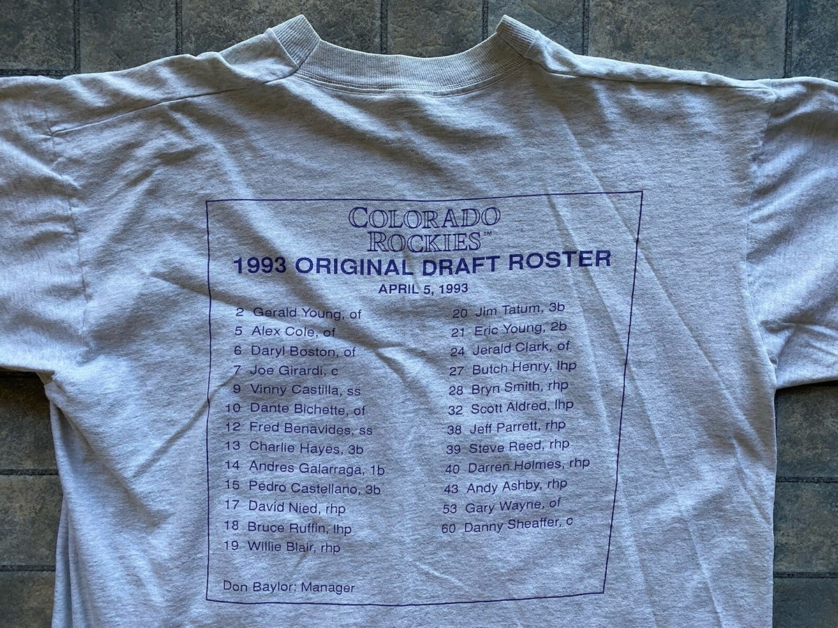 Vintage 1993 Fruit Of The Loom T Shirt Colorado Rockies MLB Single