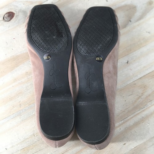 Jessica Simpson Shoes 6M Ballet Flat Slip On Comfort Square Toe Beige Faux Suede - Picture 10 of 15