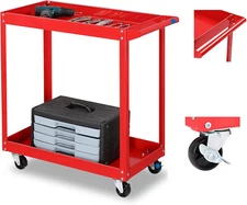 TUFFIOM Cart,220 2 Tier Rolling LBS Capacity Industrial Cart Whe on Service Tool
