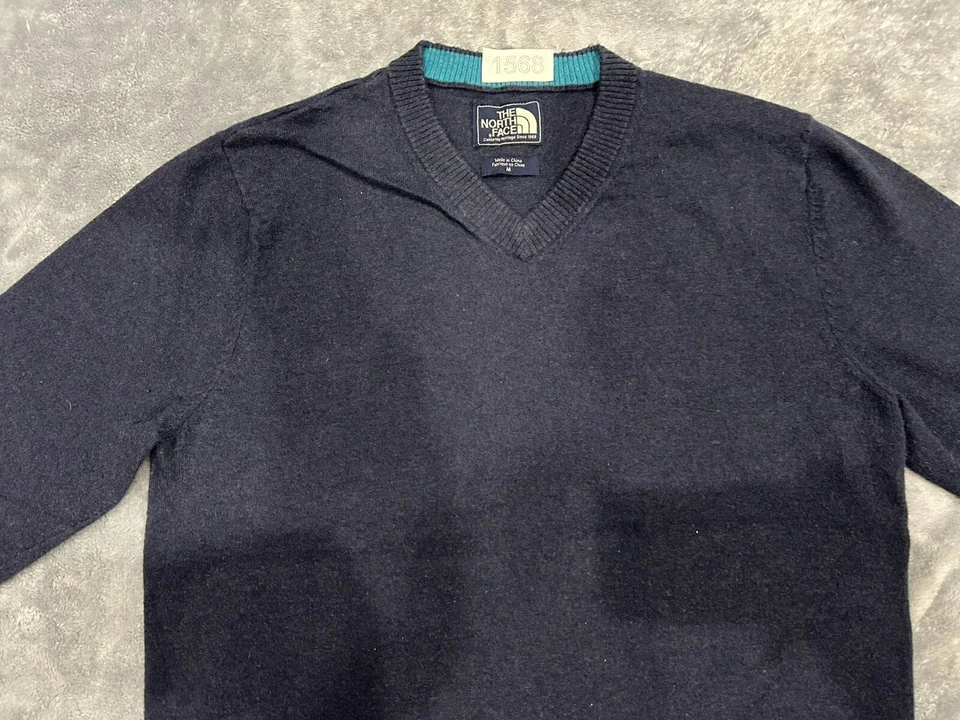 THE NORTH FACE LANA CUELLO EN V HOMBRE SUÉTER AZUL MEDIO ALGODÓN Foto 3 de 4