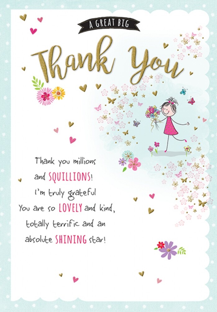 Thank You Greeting Card With Verses