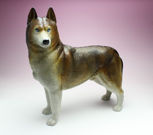 Statuetta in ceramica Siberian Husky Rosso Rame Opaca Glassa Giappone Stock Fallito - Foto 9 di 12