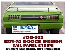 Ge-qg-533 1971-72 Dodge Demon - Tail Panel Stripe - Decal Kit Ge-qg-533 1971-72 Dodge Demon - Tail Panel Stripe - Decal Kit