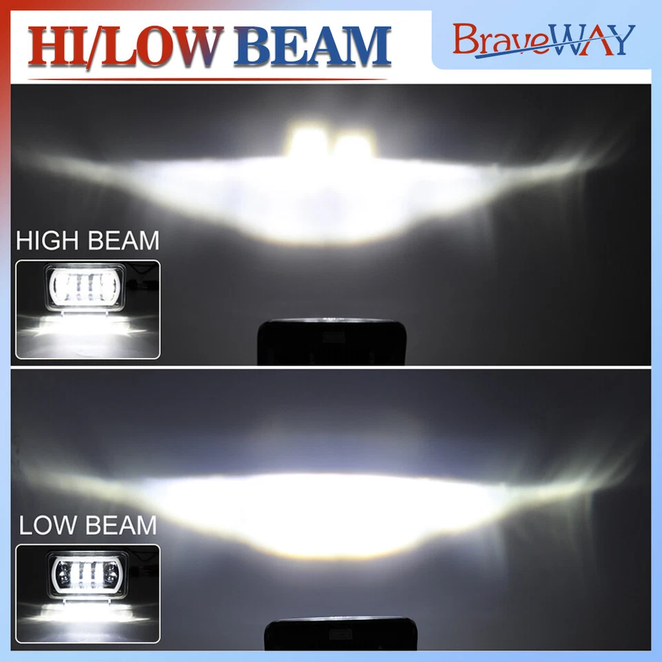 4 faros LED halo proyector 4x6" pulgadas para Ford Fairmont LTD Mustange Foto 2 de 4