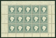 SG 29 Gambia 1886-93. 3d grey. A fine unmounted sheet of 15 (hinged in margin)