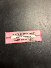 1 JUKEBOX TITLE STRIP Aretha Franklin Who’s Zoomin Who/Bitter Love Arista 45