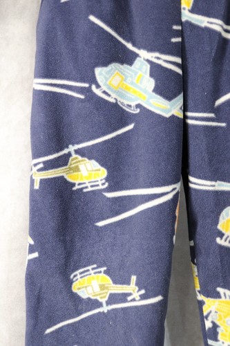 Carter's Boy's Pajamas Set Yellow Long Sleeve Top Blue Pants Helicopter 4T - Picture 2 of 4