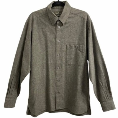 Ermenegildo Zegna Green Button Down Shirt, Snap Point Collar, Medium