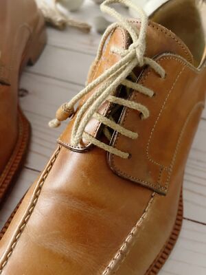 ANTONIO MAURIZI SIGNATURE BRITISH TAN LEATHER OXFORDS US 13  display picture 1