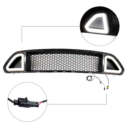 Front Upper Grille Insert Snap on DRL LED Lights Lamps for 15-17 Ford Mustang GT - Picture 4 of 7