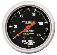 AutoMeter 5411 Pro-Comp Fuel Pressure Gauge 2-5/8" Full Sweep Liquid Filled