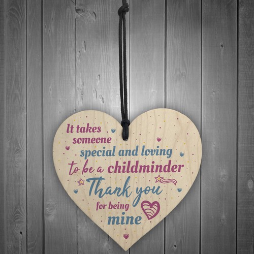 Childminder Babysitter Gift Handmade Wooden Heart Sign Teacher Nursery Gift - Picture 2 of 8