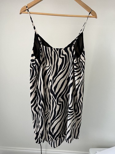 Naked Zebra Strappy Mini Dress w/ Brown Black Zebra Print Small NWT - Picture 2 of 3
