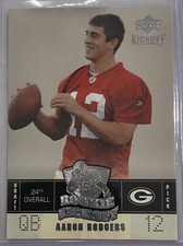 Aaron Rodgers 2005 Upper Deck Kickoff Rookie Card NFL Green Bay Packers Steelers. rookie card picture