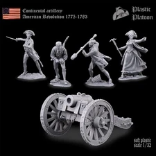Plastic Platoon Continental Artilerp American Revolution  Scale 1:32