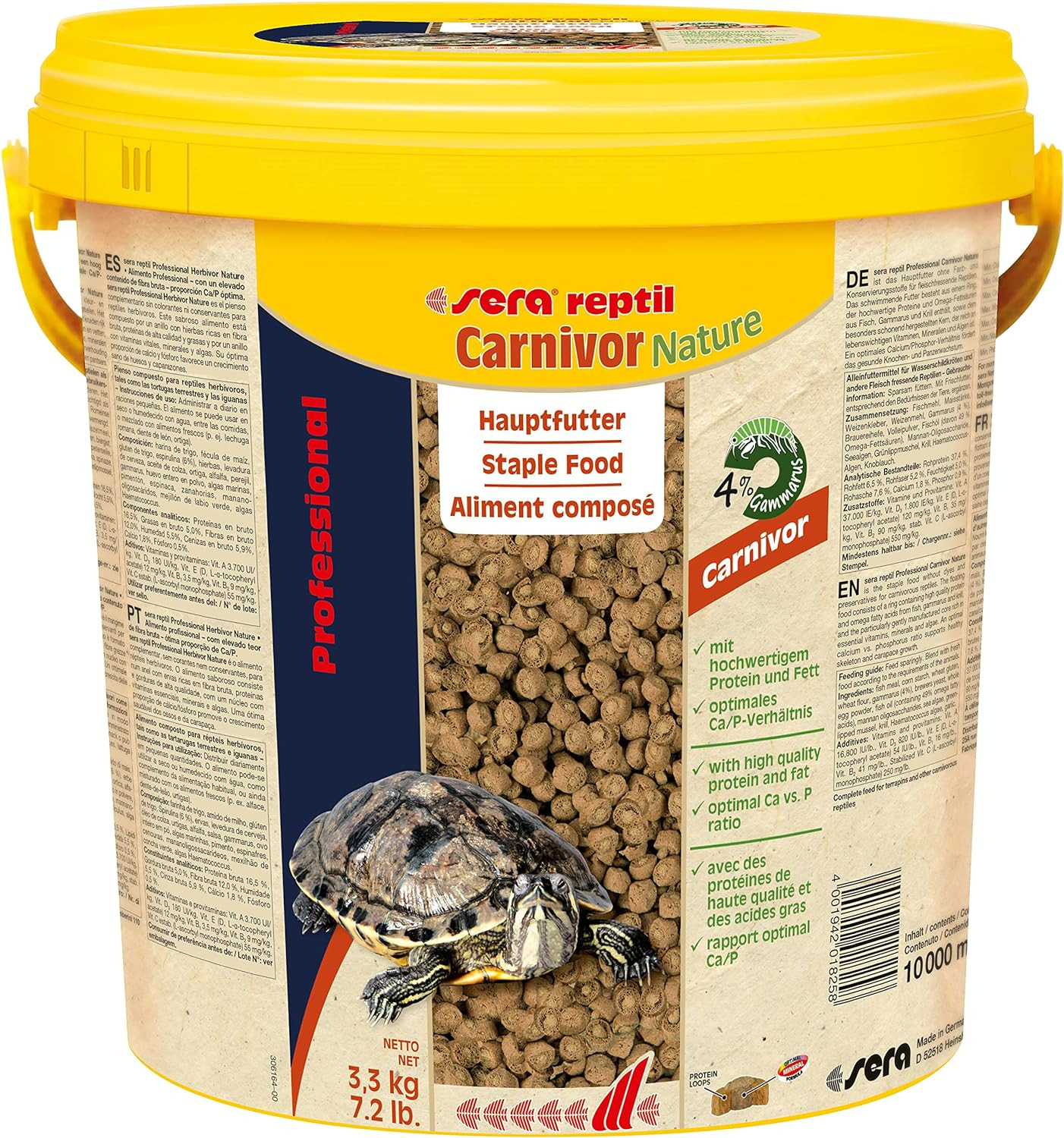 Sera Reptil Carnivor 3.2kg - Il Miglior Mangime per Tartarughe Acquatiche