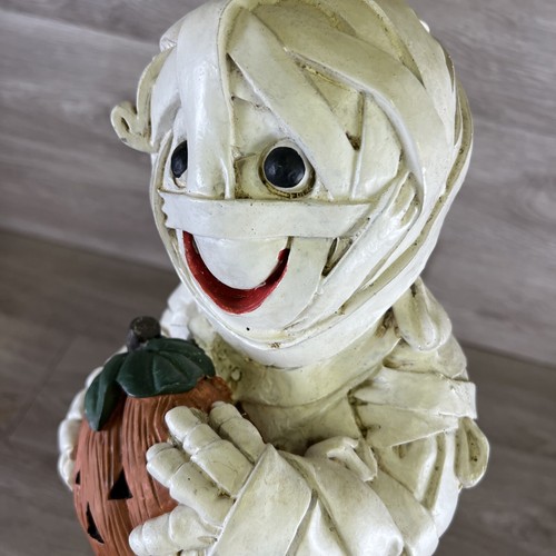 Statuina vintage grande Halloween mamma felice e zucca gesso veranda alta 16" - Foto 10 di 15