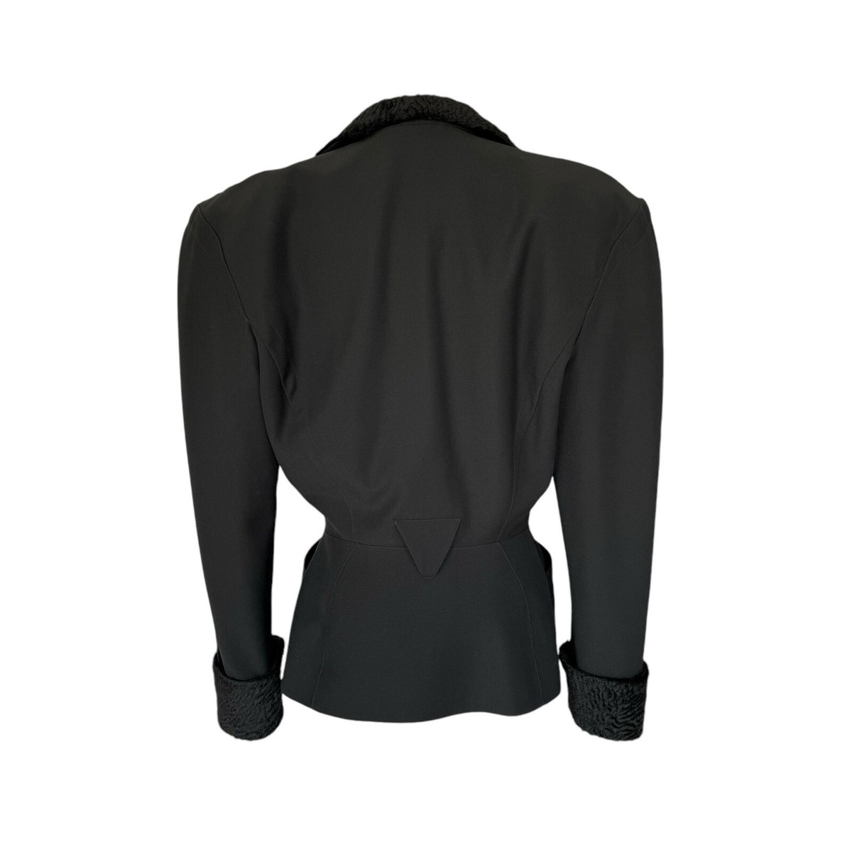 Thierry Mugler ノーカラー黒ジャケット カットアウトデザイン Mugler カットアウト ジャケット | ブラック | FARFETCH JP