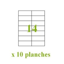 10 PLANCHES ETIQUETTES A4 BLANCHES AUTO-COLLANTES ADHESIVES 105X42 M/M SOIT 140