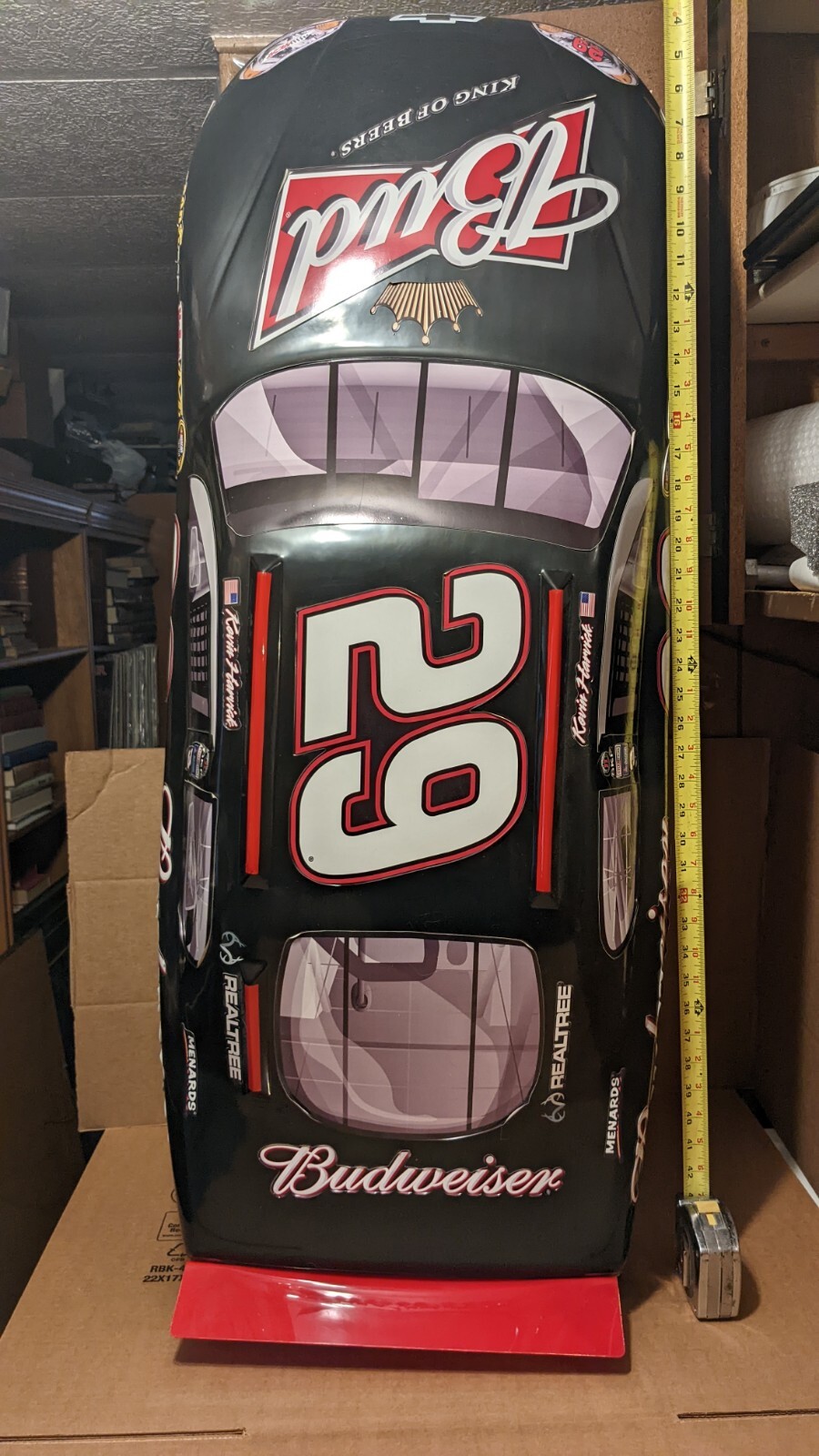 HUGE 46" RARE Kevin Harvick 29 NASCAR Budweiser Race Car Store Display