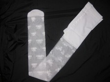 Shein girls 10-14yrs kawaii cherry print mesh tights white nip