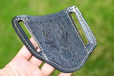 GENUINE LEATHER HAND CRAFTED BELT SHEATH HOLSTER FOR FOLDING BLADE KNIFE 2748