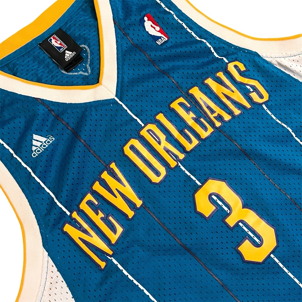 Auténtica camiseta Adidas vintage de Chris Paul New Orleans Hornets a rayas para hombre XL Foto 4 de 4