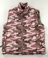 Browning for Her Pink Gray Camo Camouflage Puffer Down Vest Women's Large
