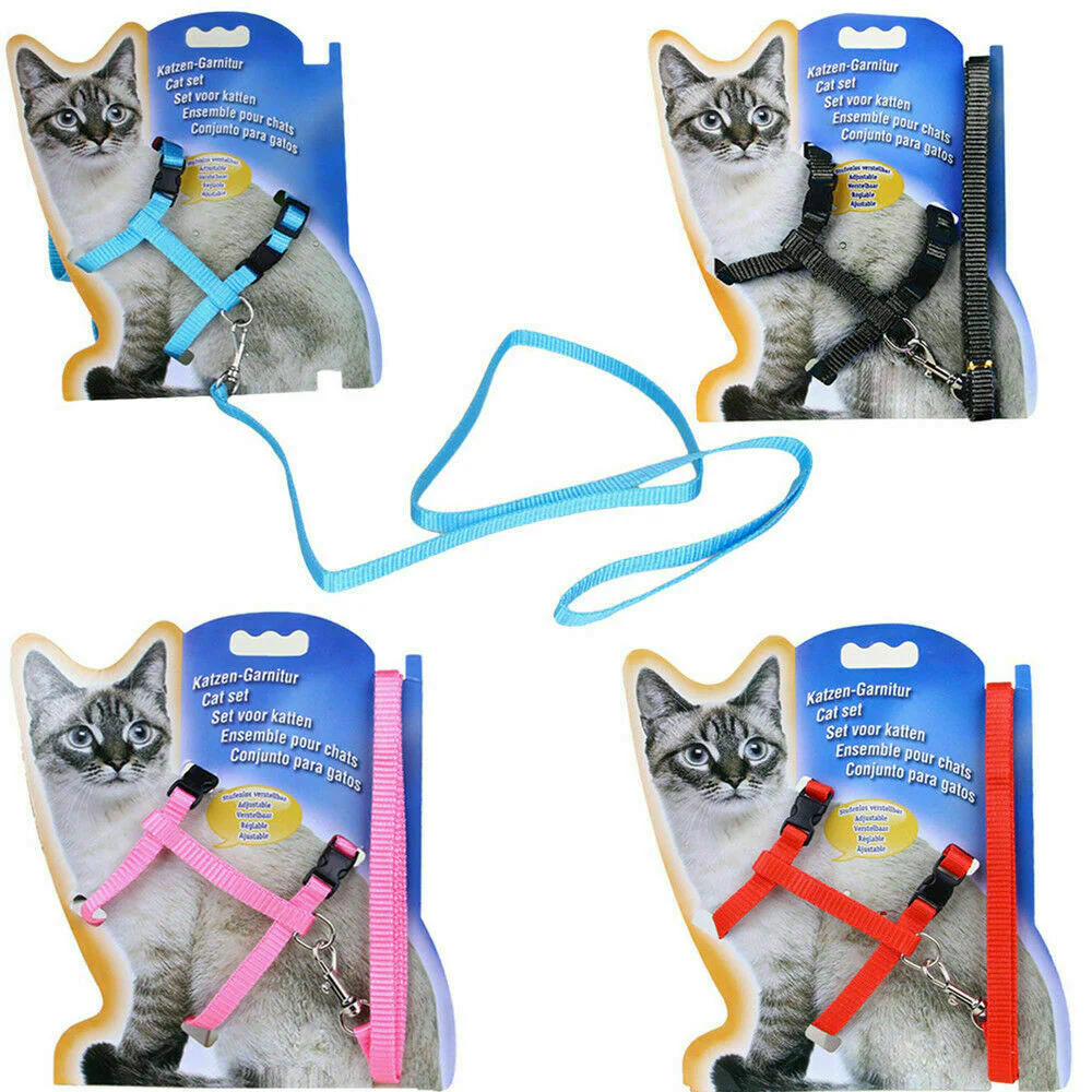 Adjustable Harness/leads/Collar For Animal Walking /Kitten/Ferrets/pets UK eBay