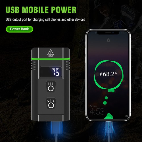 Powerful LED USB Headlights Ultra Bright Bike Headlights Money Headlights Set UK - Picture 6 of 17