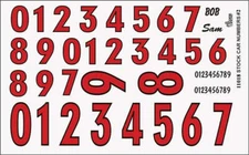 Gofer Racing Decals 11018 1/24 Decals - Numbers Red with Outline