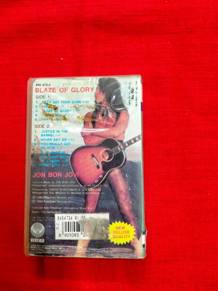 Jon Bon Jovi Blaze Of Glory 1997 Clamshell RARE orig CASSETTE TAPE INDIA indian - Image 3 of 4