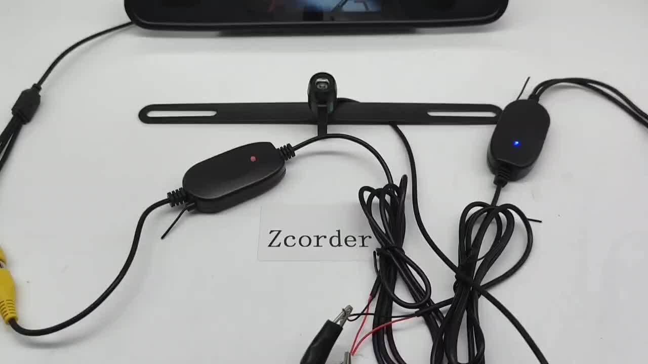 US License plate wireless 4.3" car rearview MIRROR monitor backup camera