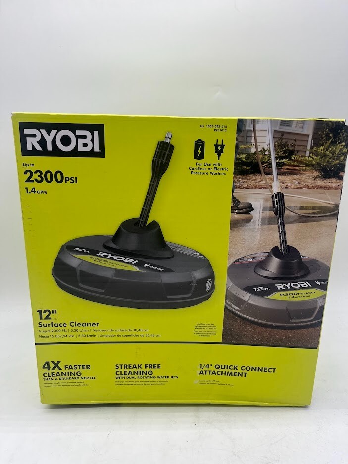 RYOBI 12-Inch 2300 PSI Electric Pressure Washer Surface Cleaner