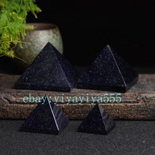 Natural Blue Sandstone Pyramid Stone Crystal Tower Gemstone Pyramid Healing